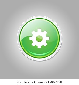 Settings Circular Vector Green Web Icon Button
