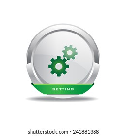 Settings Circular Vector Green Web Icon Button
