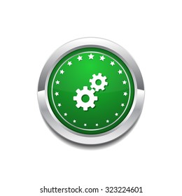 Settings Circular Vector GreenWeb Icon Button