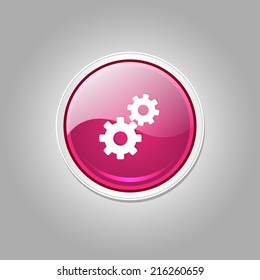 Settings Circular Vector Pink Web Icon Button