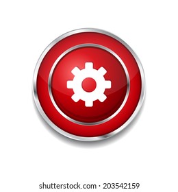 Settings Circular Vector Red Web Icon Button