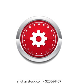 Settings Circular Vector Red Web Icon Button