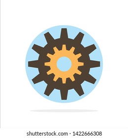 Settings, Cog, Gear, Production, System, Wheel, Work Abstract Circle Background Flat color Icon
