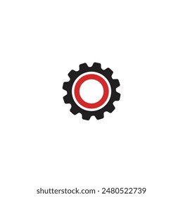 Settings cog icon flat vector design