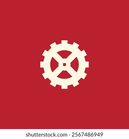 Settings cog icon flat vector design