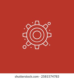 Settings cog icon flat vector design