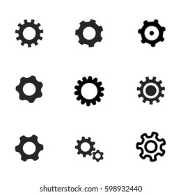 Settings and cog vector icons.