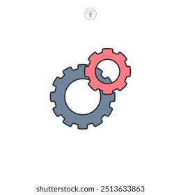 Configurações e ícone Cog Wheel símbolo ilustração vetorial isolado no fundo branco