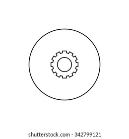 Settings cogwheel icon. Minimalistic style design. Vector illustration.