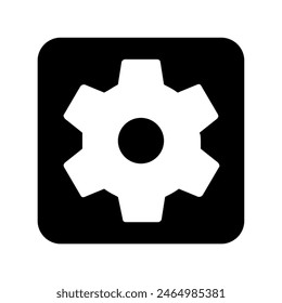 Settings cogwheel inside black square icon vector design in eps 10