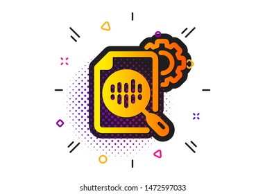 Settings cogwheel sign. Halftone circles pattern. Seo stats icon. Traffic management symbol. Classic flat seo stats icon. Vector