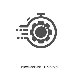 Settings cogwheel sign. Seo timer icon. Traffic management symbol. Classic flat style. Simple seo timer icon. Vector