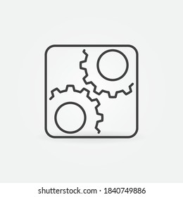 Preferencias con icono de concepto de vector CogUCES o estilo de inicio de sesión