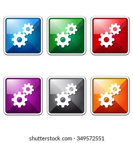 Settings Colorful Vector Icon Button