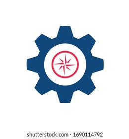 Settings Compass Logo Template vector icon illustration design
