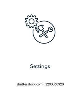 Settings concept line icon. Linear Settings concept outline symbol design. This simple element illustration can be used for web and mobile UI/UX.