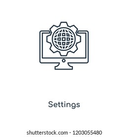 Settings concept line icon. Linear Settings concept outline symbol design. This simple element illustration can be used for web and mobile UI/UX.