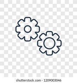 Settings concept vector linear icon isolated on transparent background, Settings concept transparency concept in outline style