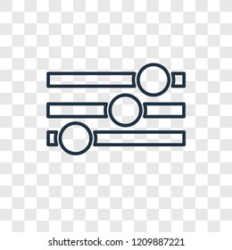 Settings concept vector linear icon isolated on transparent background, Settings concept transparency concept in outline style