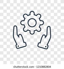 Settings concept vector linear icon isolated on transparent background, Settings concept transparency concept in outline style
