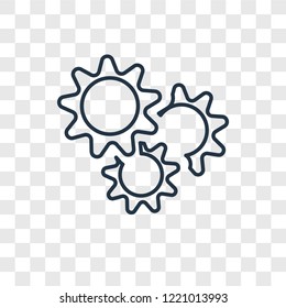 Settings concept vector linear icon isolated on transparent background, Settings concept transparency concept in outline style