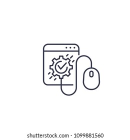 settings, configuration, control page vector line icon