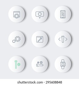settings, configuration, preferences line round modern icons, vector illustration, eps10, easy to edit