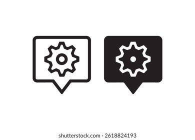 Settings and configuration in speech bubble icon Vector