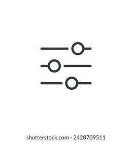 Ajustes controles configuración preferencias deslizadores icono, ilustración vectorial