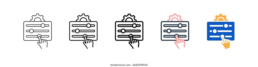 Einstellungen verschiedene Stilsymbole setzen Vektorgrafik.