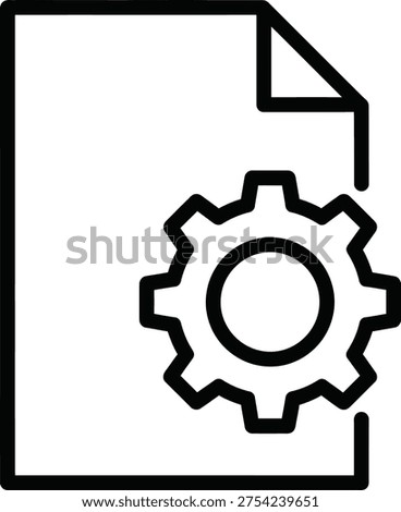 settings document file paper sheet page office business management gear config options preferences control web app interface ui ux