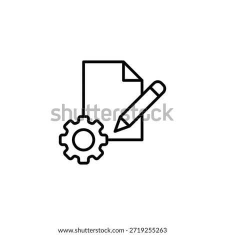 Settings Document With Pencil And Gear Outline Icon