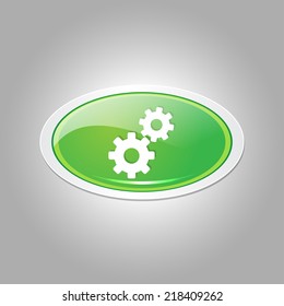 Settings Elliptical Vector Green Web Icon Button
