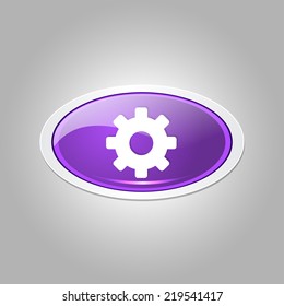 Settings Elliptical Vector Purple Web Icon Button