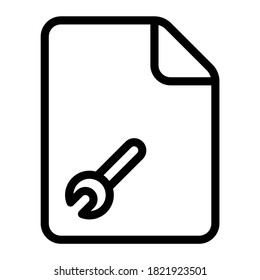 settings file icon with outline style. Suitable for website design, logo, app, ui, etc.