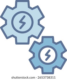 Configurações Preenchido ícone de tom azul
