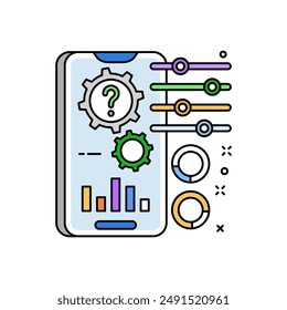 Settings Filled Color Icon, Vector illustration