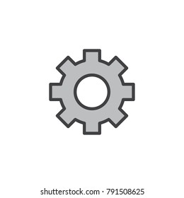 Settings filled outline icon, line vector sign, linear colorful pictogram isolated on white. Cogwheel, Gear symbol, logo illustration. Pixel perfect vector graphics