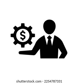 Settings, finance service icon. Editable vector isolated on a white background.