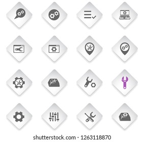 settings flat rhombus web icons for user interface design