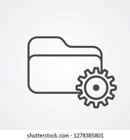 Settings folder vector icon sign symbol