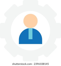 Settings Gear Configuration Icon Vector Flat Illustration