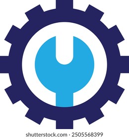 Settings Gear Configuration Icon Vector Flat Illustration