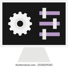 Settings Gear Configuration Icon Vector Flat Illustration