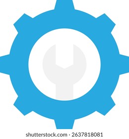 Settings Gear Configuration Icon Vector Flat Illustration