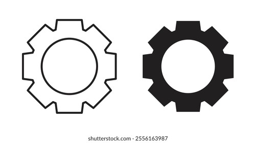 Settings gear Filled flat icons set for apps and web ui designs.