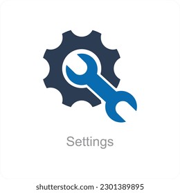 Concepto de icono de configuración y marcha