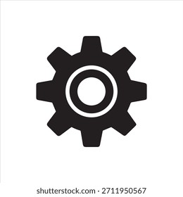 Settings Gear Icon Flat UI Silhouette Vector Illustration.