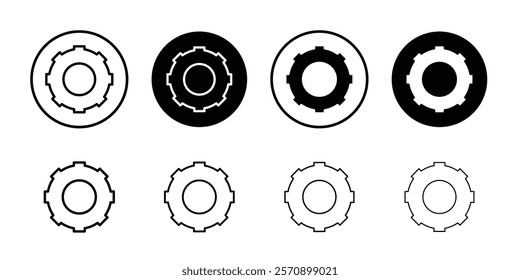 Settings gear icon linear logo isolated