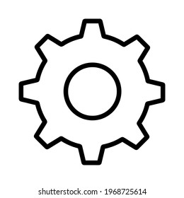 Settings, gear icon. Linear symbol. Vector isolated on white background